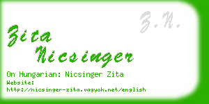 zita nicsinger business card